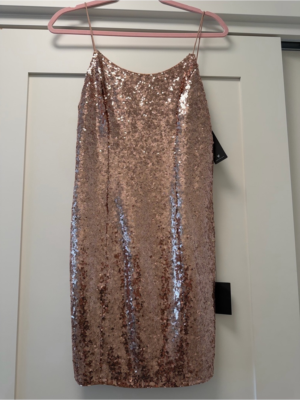 Lulu's Rose Gold Sequin Slip Dress